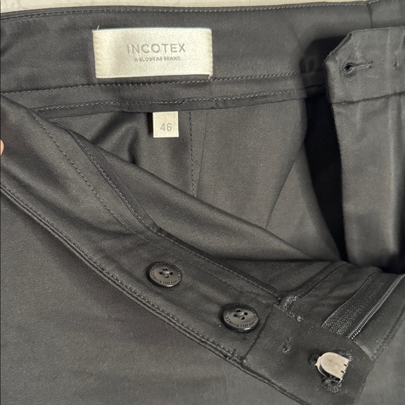 Incotex Pants - Incotex Italian Cotton Tailored Trouser Dress Pants Slim Leg Black IT46 US Large